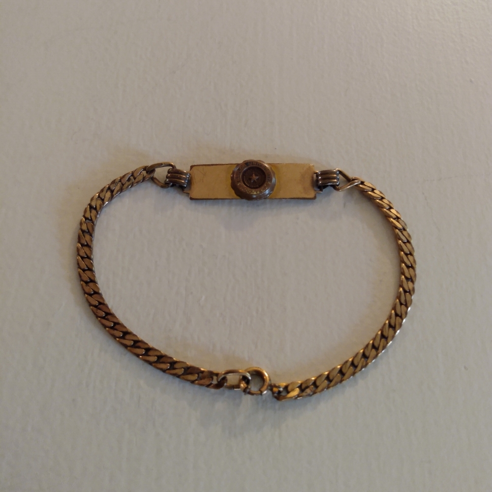 Vintage Baylor University Texas GF Gold Filled ID Chain Link Bracelet Men Women